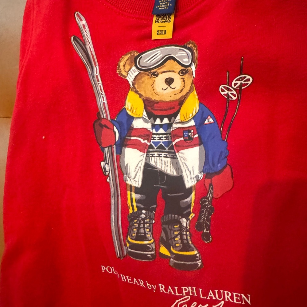 Red Ralph Lauren polo bear shirt